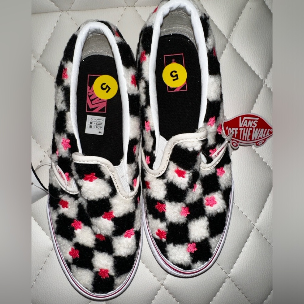 Faux Fur Checkered Vans